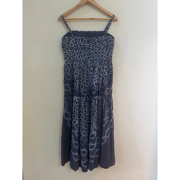 Sea New York Blythe Maxi Dress Blue Tie Dye Size 6 Nautical Beach Classic Boho - Picture 3 of 6